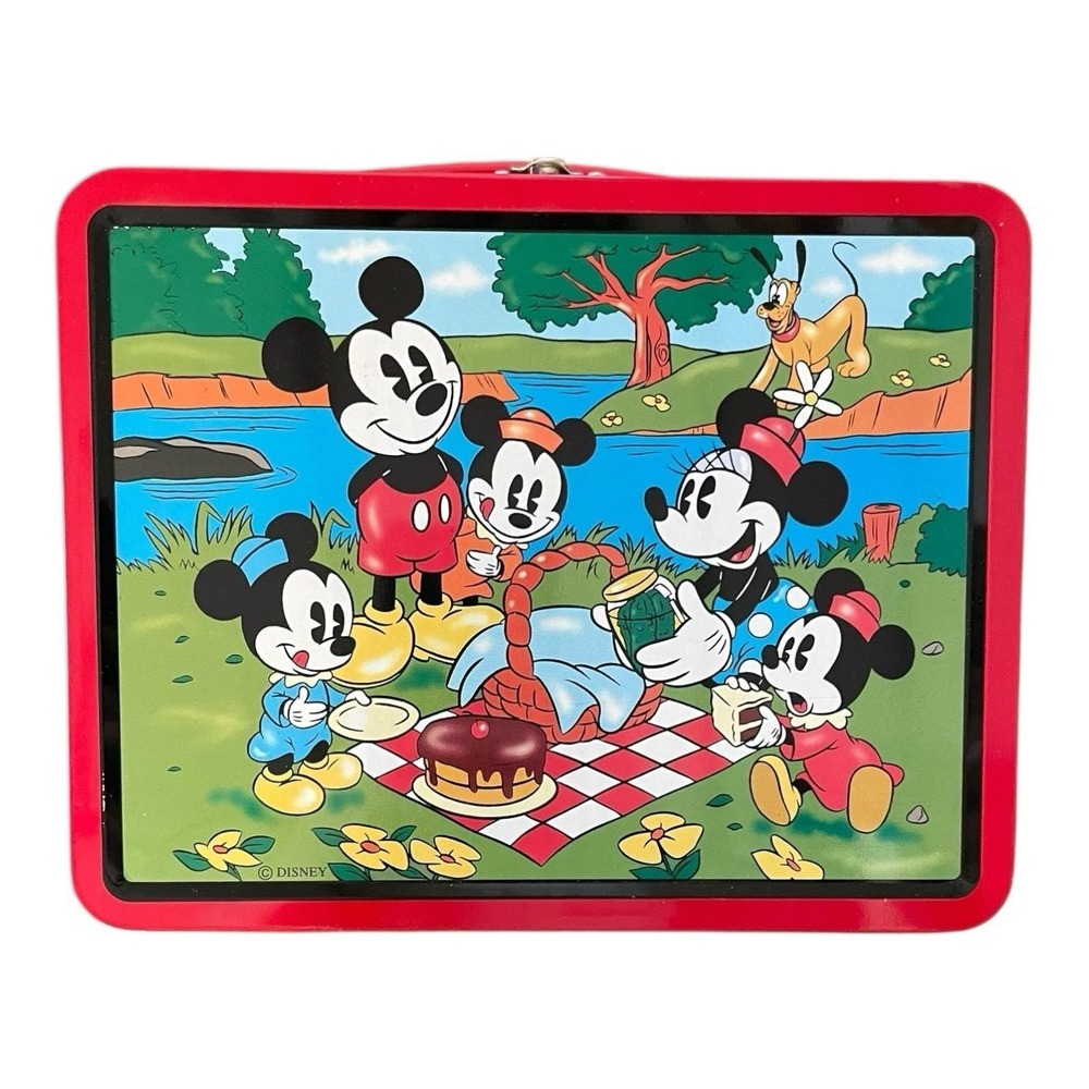 Disney Mickey, Minnie, Pluto, And Kids Picnic 1997 Metal Lunch Box